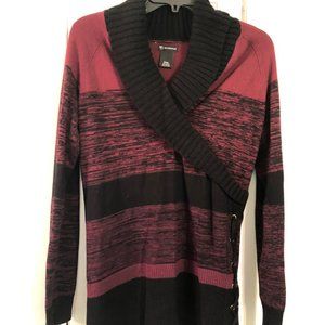 New Directions Garnet & Black Wrap Sweater